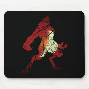 Werewolf Wolf Moon Werewolf Silhouette Halloween C Mouse Pad
