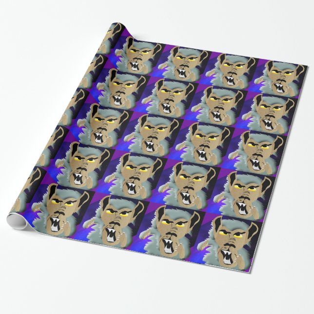 Werewolf Wrapping Paper (Unrolled)