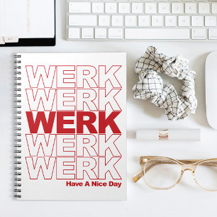 WERK Red Typography Notebook