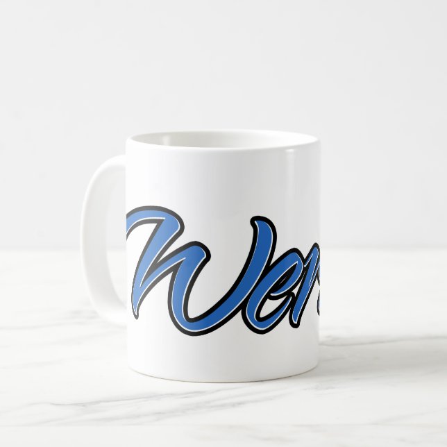 Werner first name name blue cup coffee mug (Front Left)