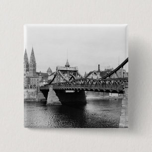 Weser Bridge, Bremen, c.1910 15 Cm Square Badge
