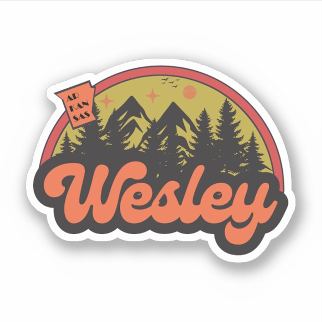 Wesley, Arkansas  Sticker (Front)