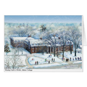 Wesley Hall in Winter, Albion College Note