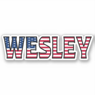 Wesley Name Vorname USA Sticker Stickerset