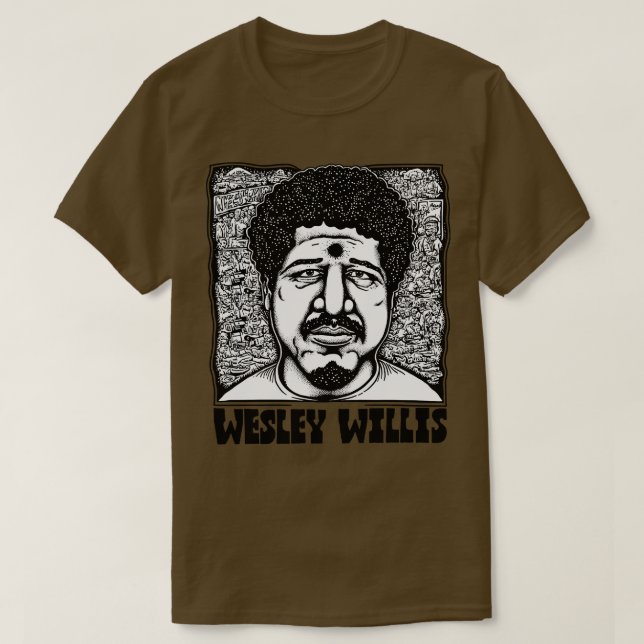 Wesley Willis Retro Style Fan Art Design T-Shirt (Design Front)