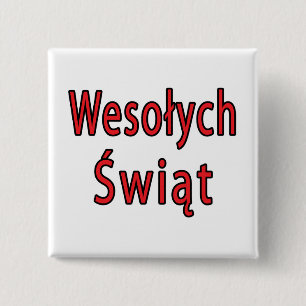 Wesolych Swiat 15 Cm Square Badge