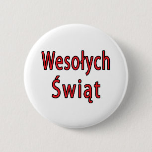Wesolych Swiat 6 Cm Round Badge