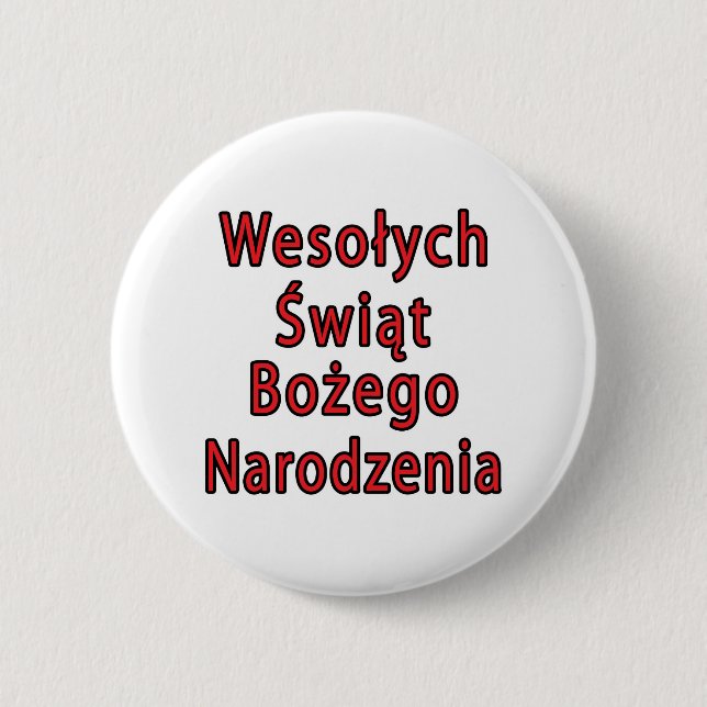 Wesolych Swiat Bozego Narodzenia 6 Cm Round Badge (Front)