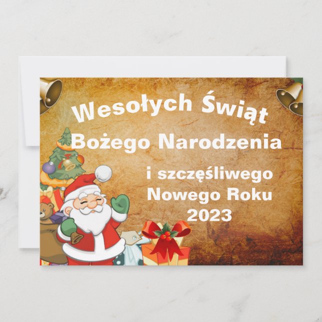 Wesołych świąt Bożego Narodzenia card in Polish (Front)