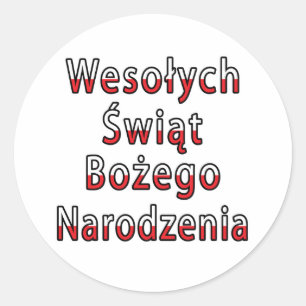 Wesolych Swiat Bozego Narodzenia Classic Round Sticker
