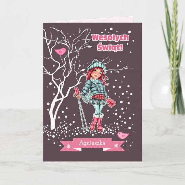 Wesołych Świąt. Christmas Card in Polish (Front)