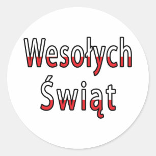 Wesolych Swiat Flag Classic Round Sticker