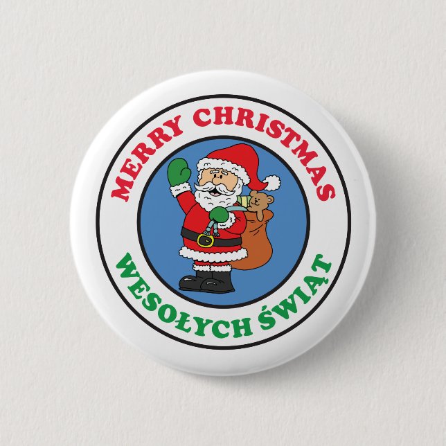 Wesolych Swiat Polish Christmas 6 Cm Round Badge (Front)