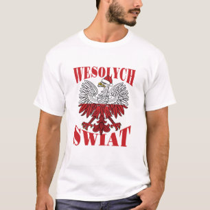 Wesolych Swiat Polish Christmas Eagle Santa Hat T-Shirt
