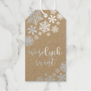 Wesołych świąt, Polish Merry Christmas Elegant Gift Tags