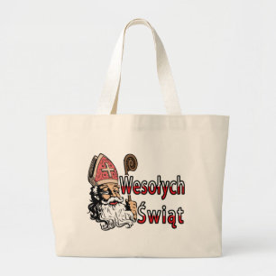 Wesolych Swiat St. Nicholas Large Tote Bag