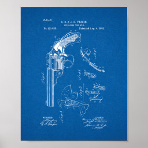 Wesson Revolving Fire Arm Patent - Blueprint Poster
