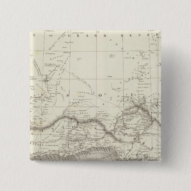 West Africa Map 15 Cm Square Badge (Front)