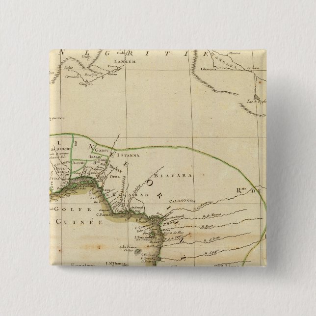 West Africa Map 15 Cm Square Badge (Front)