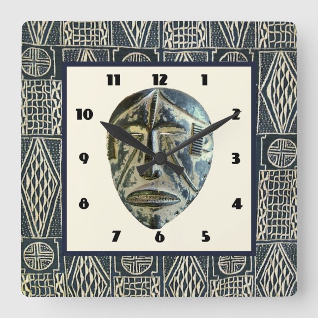 West Africa Square Wall Clock (Front)