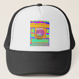 West African Inspired Easter Basket & Eggs Art  Trucker Hat