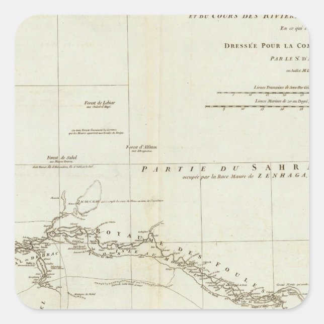 West African Map Square Sticker (Front)