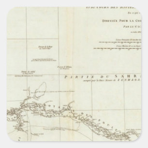 West African Map Square Sticker
