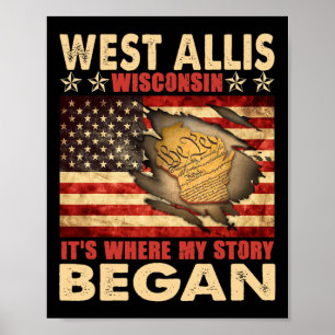 West Allis Wisconsin Usa Flag 4th Of July  Poster