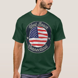 West Beach - Patriotic Connecticut Souvenir T-Shir T-Shirt