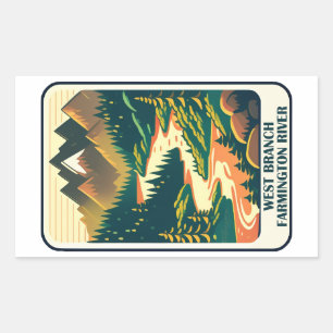 West Branch Farmington River Connecticut Colors Rectangular Sticker