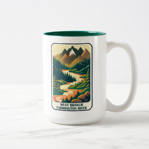 West Branch Farmington River Connecticut Colors Two-Tone Coffee Mug
