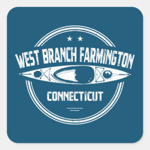 West Branch Farmington River Connecticut Kayaking Square Sticker