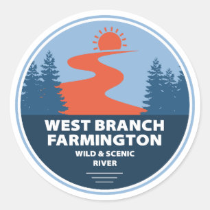 West Branch Farmington Wild And Scenic River Classic Round Sticker