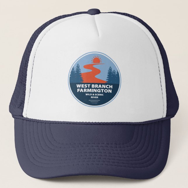West Branch Farmington Wild And Scenic River Trucker Hat (Front)