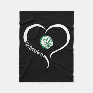 West Branch Warriors Logo Half Heart Slogan Hs Fleece Blanket