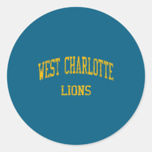 West charlotte high school hs charlotte nc vintage classic round sticker