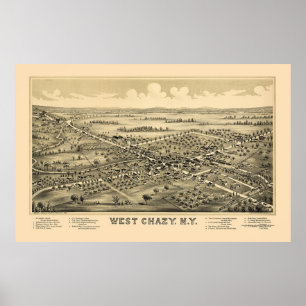 West Chazy, NY Panoramic Map - 1899 Poster
