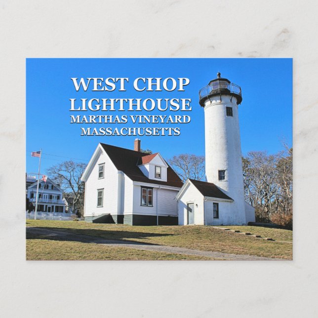West Chop Lighthouse, Marthas Vineyard MA Postcard (Front)