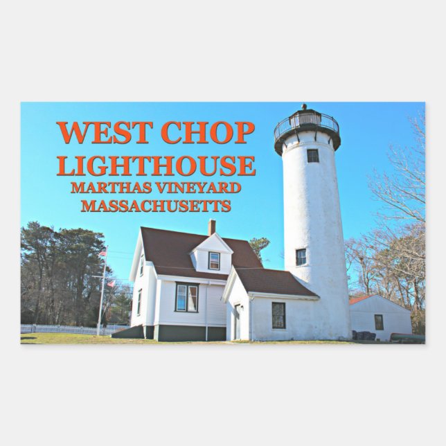 West Chop Lighthouse, Marthas Vineyard MA Stickers (Front)