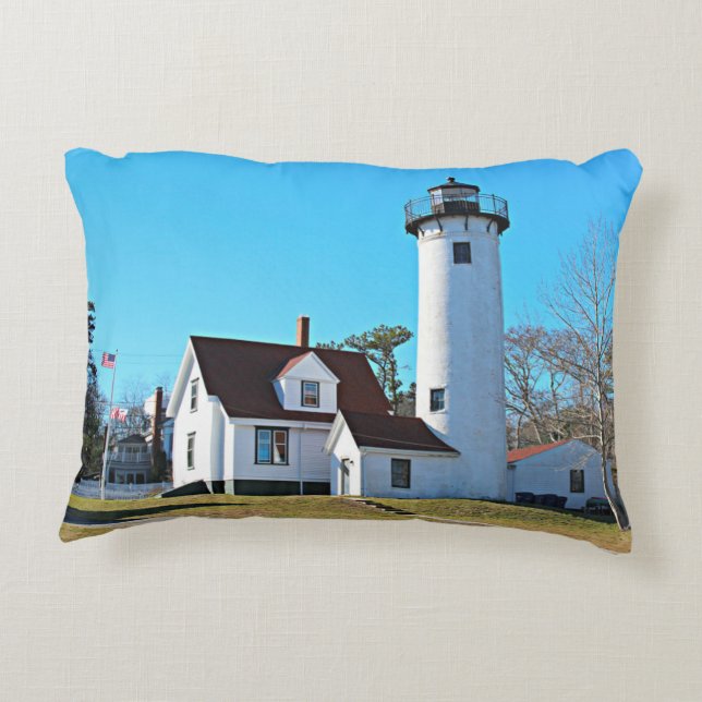 West Chop Lighthouse Massachusetts Accent Pillow (Back)