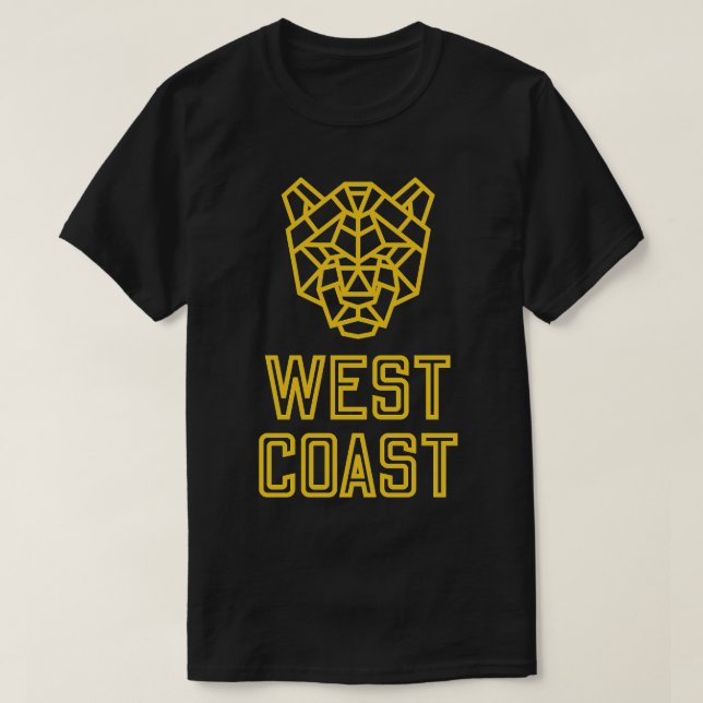 West Coast Cougar California Gold TShirt (Design Front)