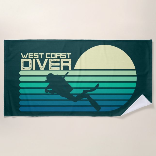 West Coast Diver SC Beach Towel (Front)