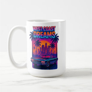 West Coast Dreams – 1980s Synthwave Retro Coffee Mug