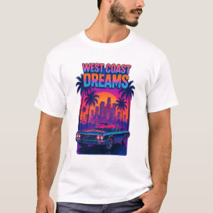 West Coast Dreams – 1980s Synthwave Retro T-Shirt