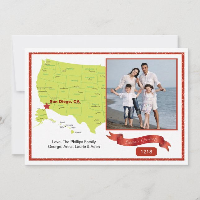 West Coast Holiday Photo Map (Front)