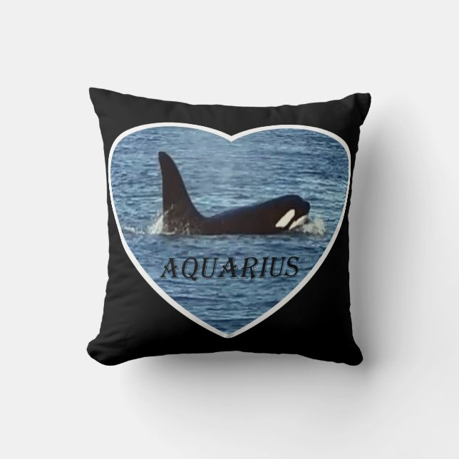 West Coast Killer Whale "Aquarius" Orca Cushion  (Front)