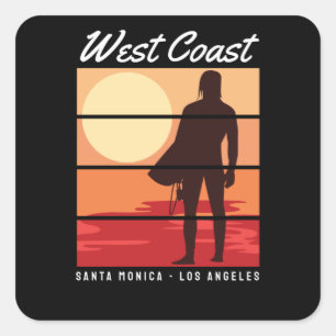 West Coast Santa Monica Square Sticker