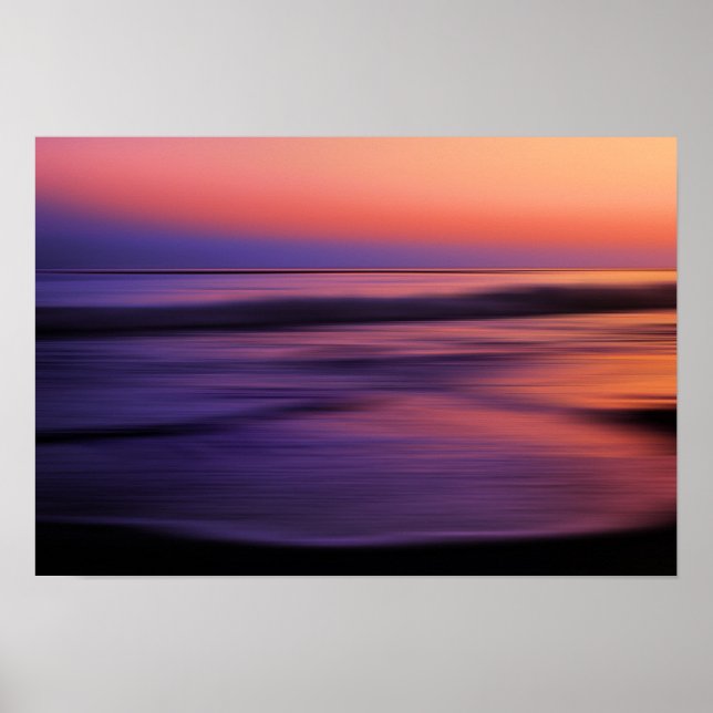 West Coast Sunset Ocean Abstract Poster (Front)