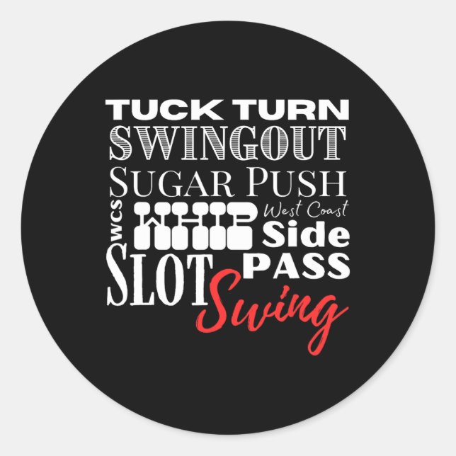 West Coast Swing Dance Wcs Dancing Terms Dancer Ba Classic Round Sticker (Front)