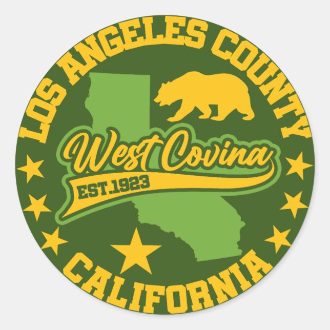 West Covina,California Classic Round Sticker (Front)